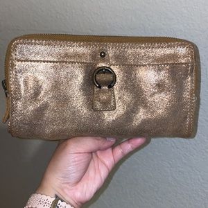 GOLD TANO FOLDING WALLET ZIP AROUND